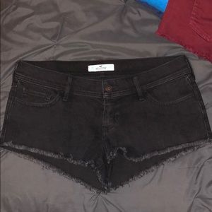 Black denim shorts